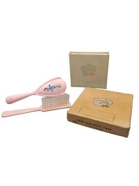 Our Baby Snapshot Mini Album Baby Fine Bristle Hair Brushes Pink Floral